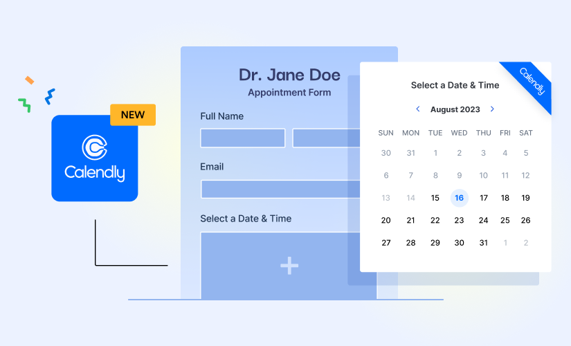 Calendly scheduling interface with a calendar and appointment form, showcasing an automated tool for easy appointment booking used by wedding professionals.